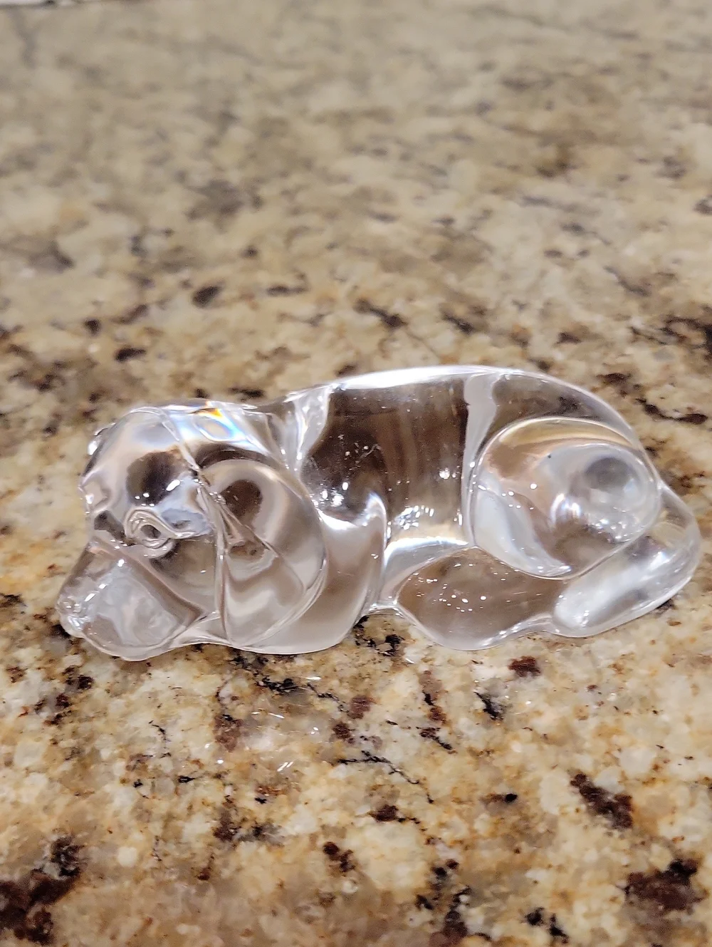 Princess House Crystal Sleeping Puppy Dog Figurine Glass Paperweight Vintage